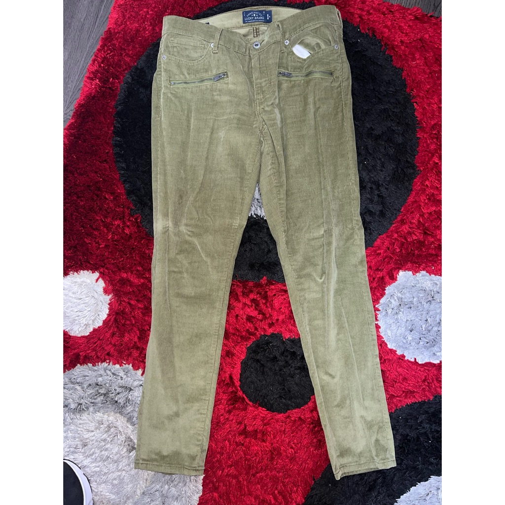 Lucky Brand Green Skinny Corduroy Jean